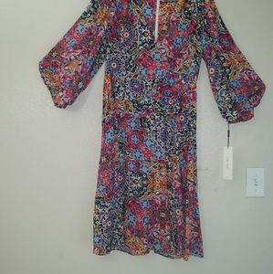 Calvin Klein Gallery Art Pattern Sleeve Dress